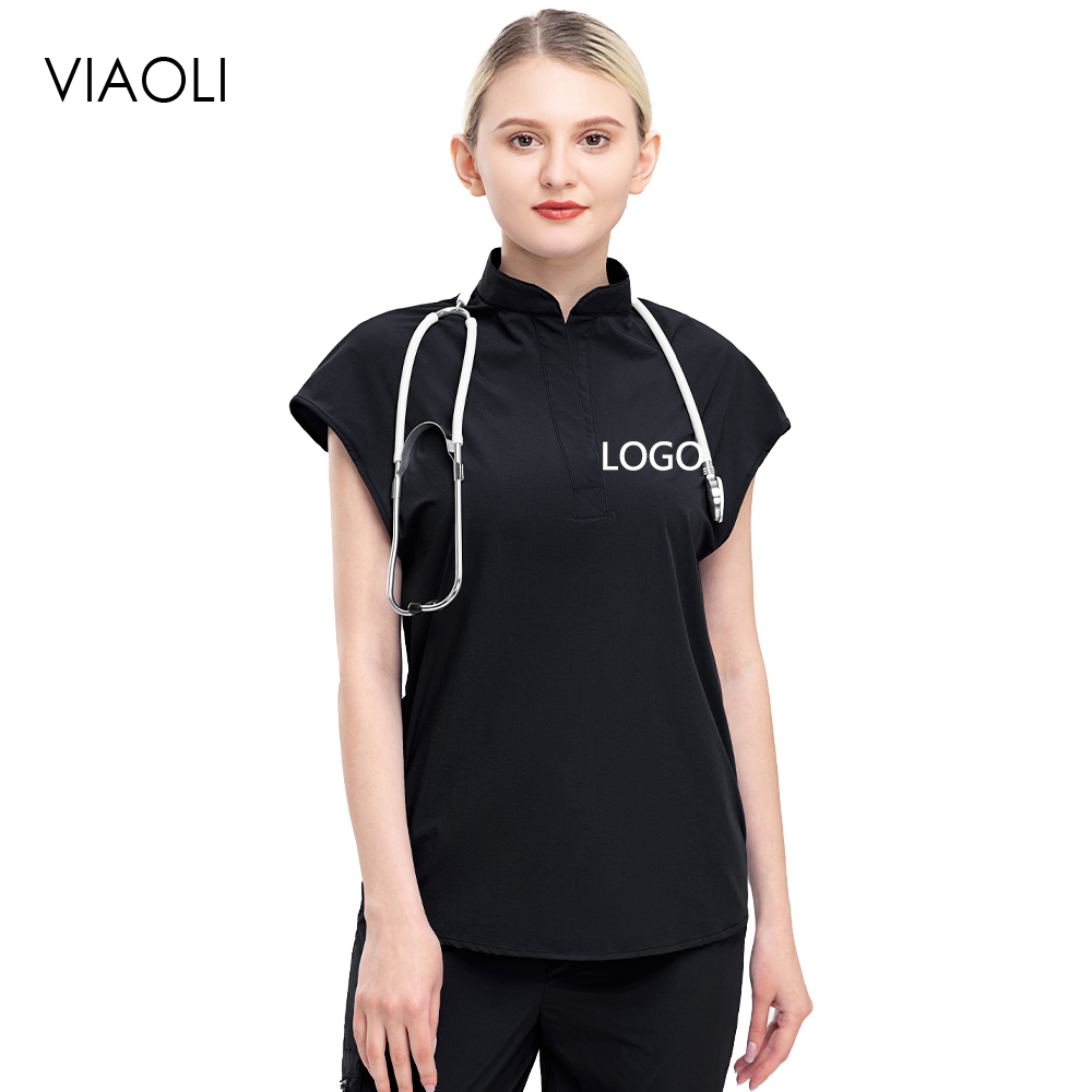 Women Accessories Logo - Women Slim Fit Scrubs Top Customized