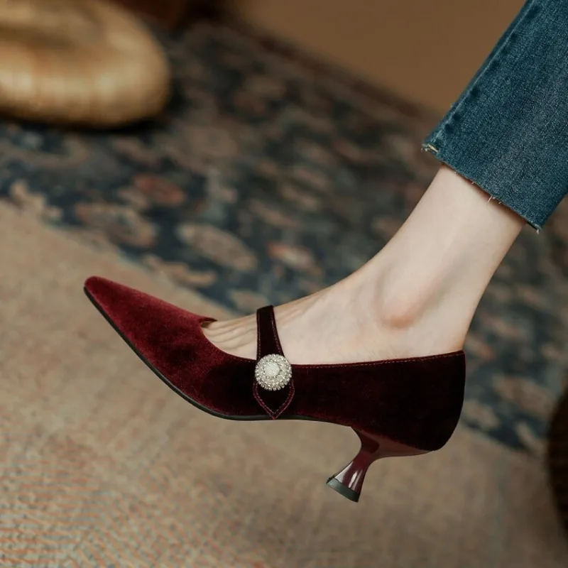 Wine Red Pointed Toe Mary Jane - đánh giá và giá Women'S Shoes And Accessories