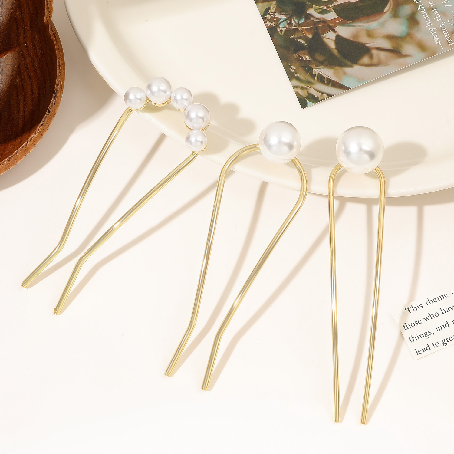 New Metal Vintage U Shape Hair - đánh giá và giá Pearl Hair Pin