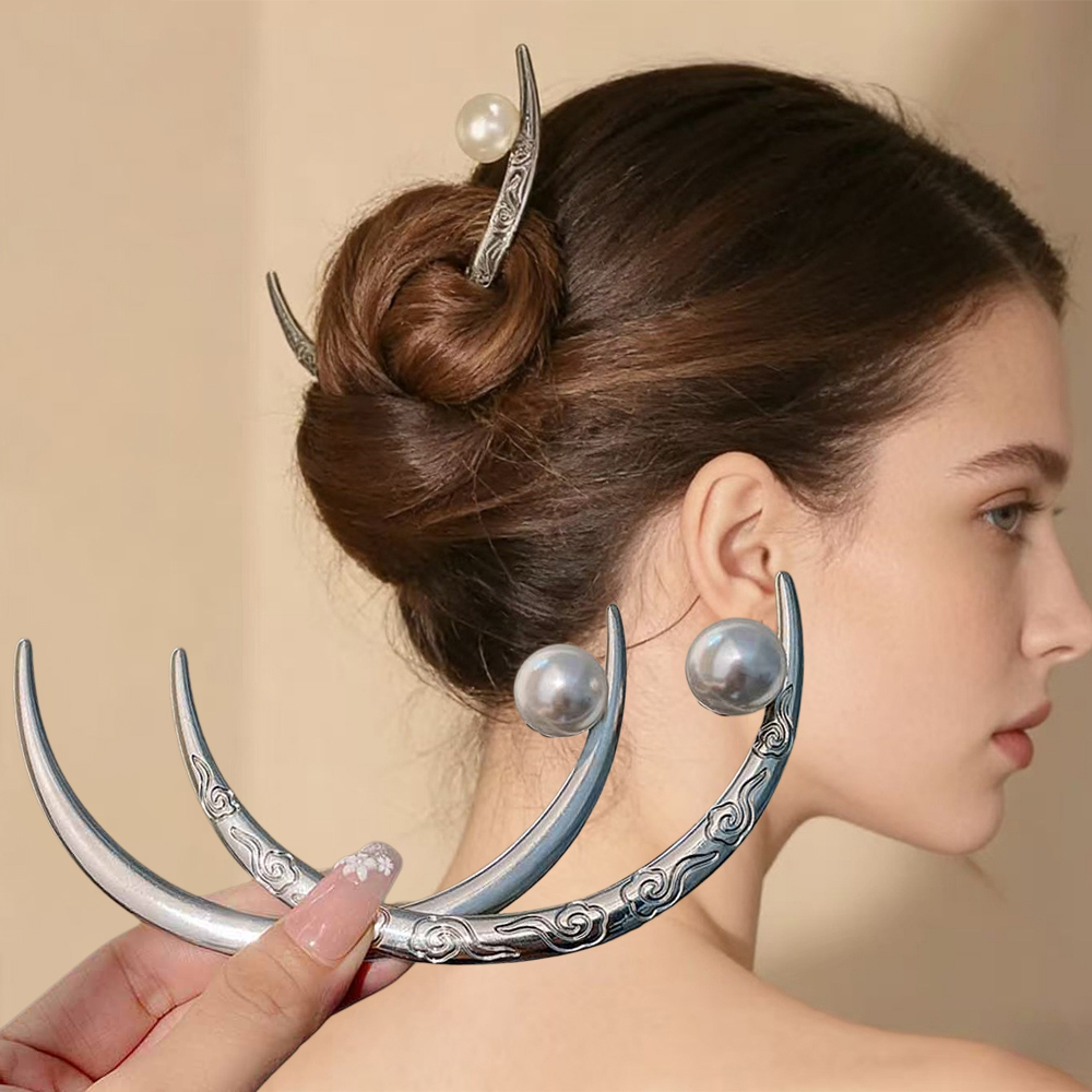 Pearl Hair Stick Crescent Moon - đánh giá và giá Pearl Hair Pin